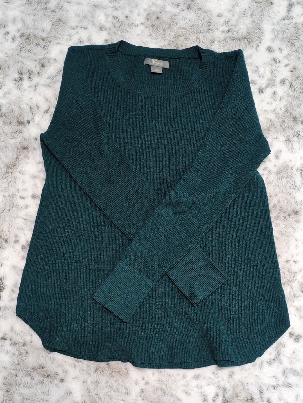 $5 MOVING SALE! Natural Reflections Teal Ribbed Crewneck Sweater